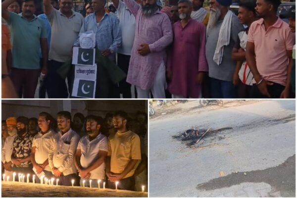 जसपुर विधानसभा के ग्राम करनपुर और गढ़ीनेगी में युवा शक्ति और भाजपा कार्यकर्ताओं ने पाकिस्तान का पुतला फूंका, मृतकों को श्रद्धांजलि में निकाला कैंडल मार्च जसपुर, 25 अप्रैल 2025 (समय बोल रहा ) — जम्मू-कश्मीर के पहलगांव में हुए भीषण आतंकी हमले में दर्जनों निर्दोष पर्यटकों की निर्मम हत्या के बाद पूरे देश में गुस्से की लहर फैल गई है। आतंकवाद के इस कायराना हमले के विरोध में जगह-जगह प्रदर्शन हो रहे हैं। इसी क्रम में जसपुर विधानसभा क्षेत्र के ग्राम करनपुर और गढ़ीनेगी में भी जनता का गुस्सा सड़कों पर दिखाई दिया। ग्राम करनपुर और गढ़ीनेगी में युवा शक्ति और भाजपा कार्यकर्ताओं ने मिलकर पाकिस्तान के खिलाफ ज़ोरदार प्रदर्शन किया। करनपुर में जहां पाकिस्तान का पुतला फूंका गया, वहीं गढ़ीनेगी में हमले में मारे गए निर्दोष नागरिकों (मृतकों) को श्रद्धांजलि देने के लिए एक भावुक कैंडल मार्च निकाला गया। करनपुर में पुतला दहन और नारों से गूंजा आसमान ग्राम करनपुर के आदित्यनाथ झा इंटर कॉलेज के सामने मुख्य बाजार में भाजपा कार्यकर्ता, ग्रामीण और युवाओं की भारी भीड़ इकट्ठा हुई। सभी ने एक स्वर में “पाकिस्तान मुर्दाबाद”, “आतंकवाद खत्म करो”, “भारत माता की जय” जैसे नारों के साथ पाकिस्तान का पुतला जलाया और आतंकवाद के खिलाफ सरकार से कठोर कार्रवाई की मांग की। वक्ताओं ने कहा कि पाकिस्तान वर्षों से भारत के खिलाफ आतंकवाद को समर्थन देता आ रहा है और अब यह बर्दाश्त से बाहर है। उन्होंने केंद्र सरकार से मांग की कि अब पाकिस्तान को अंतरराष्ट्रीय मंचों पर अलग-थलग किया जाए और आतंकवाद का जड़ से सफाया किया जाए। गढ़ीनेगी में भावुक श्रद्धांजलि, युवाओं ने निकाला कैंडल मार्च गढ़ीनेगी में युवा शक्ति और भाजपा कार्यकर्ताओं ने आतंकवादी हमले में मारे गए निर्दोष नागरिकों की याद में कैंडल मार्च निकाला। हाथों में मोमबत्तियां लिए ग्रामीण, छात्र, युवा और भाजपा कार्यकर्ता जब शांतिपूर्वक गांव की गलियों से गुजर रहे थे, तो पूरा वातावरण भावुक हो उठा। मार्च के दौरान “मृतकों को श्रद्धांजलि”, “देश के निर्दोषों को सलाम”, “कश्मीर में अमन चाहिए”, और “आतंकवाद का अंत हो” जैसे नारे लगाए गए। लोगों ने दो मिनट का मौन रखकर मृतकों को श्रद्धांजलि दी और प्रार्थना की कि देश में फिर कभी ऐसा भयावह हमला न हो। प्रमुख लोग रहे मौजूद इन कार्यक्रमों में कई प्रमुख कार्यकर्ता और जनप्रतिनिधि मौजूद रहे। इनमें पूर्व सांसद प्रतिनिधि रवि साहनी, मंडल मंत्री गुरनाम सिंह औलख, मंडल प्रतिनिधि सतपाल सिंह, युवा मोर्चा से रवि धामी, सुरेश बत्रा, वंश बत्रा, सेवा सिंह, पप्पू सिंह, सतनाम सिंह, जितेंद्र सिंह, ग्राम प्रधान प्रत्याशी हरिओम सुधा, संजय कश्यप, कालू डंग, राजेंद्र, बाबू राम, अभिजीत प्रजापति, राजीव, रवि प्रजापति सहित कई कार्यकर्ता व स्थानीय लोग शामिल थे। वक्ताओं ने जताई तीव्र नाराज़गी प्रदर्शन के दौरान वक्ताओं ने कहा कि यह हमला न सिर्फ कश्मीर के लोगों पर है, बल्कि पूरे भारत की आत्मा पर हमला है। कश्मीर में धर्म पूछकर पर्यटकों को गोली मारना सिर्फ एक समुदाय नहीं बल्कि समूचे भारतवर्ष पर सीधा आघात है। उन्होंने कहा कि अब समय आ गया है जब देश आतंकवाद के खिलाफ निर्णायक कदम उठाए और अपने नागरिकों की सुरक्षा सुनिश्चित करे। केंद्र सरकार से की सख्त कार्रवाई की मांग प्रदर्शन और कैंडल मार्च के माध्यम से युवाओं और ग्रामीणों ने केंद्र सरकार से आतंकियों के खिलाफ कड़ी कार्रवाई की मांग की। लोगों का कहना था कि अब केवल निंदा और संवेदना से काम नहीं चलेगा, अब ठोस और साहसी कदम उठाने होंगे। पाकिस्तान को उसी भाषा में जवाब दिया जाना चाहिए, जिसमें वह बात समझता है। देशवासियों की एकता का प्रतीक बना मार्च गढ़ीनेगी और करनपुर का यह आयोजन केवल विरोध प्रदर्शन नहीं था, बल्कि यह देश के प्रति जनता की संवेदना, साहस और एकजुटता का प्रतीक बन गया। युवाओं का यह जोश और संकल्प दिखाता है कि भारत आतंक के खिलाफ एकजुट है और किसी भी कीमत पर अपने नागरिकों की सुरक्षा और सम्मान से समझौता नहीं करेगा। गढ़ीनेगी और करनपुर में उबाल, युवा शक्ति और भाजपा कार्यकर्ताओं ने जताया आक्रोश, आतंकी हमले के विरोध में पुतला दहन और मृतकों को समर्पित कैंडल मार्च का आयोजन