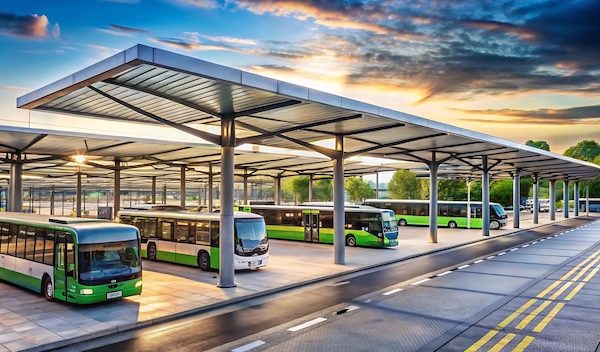 bus station with bus bus stop 1022212 18850